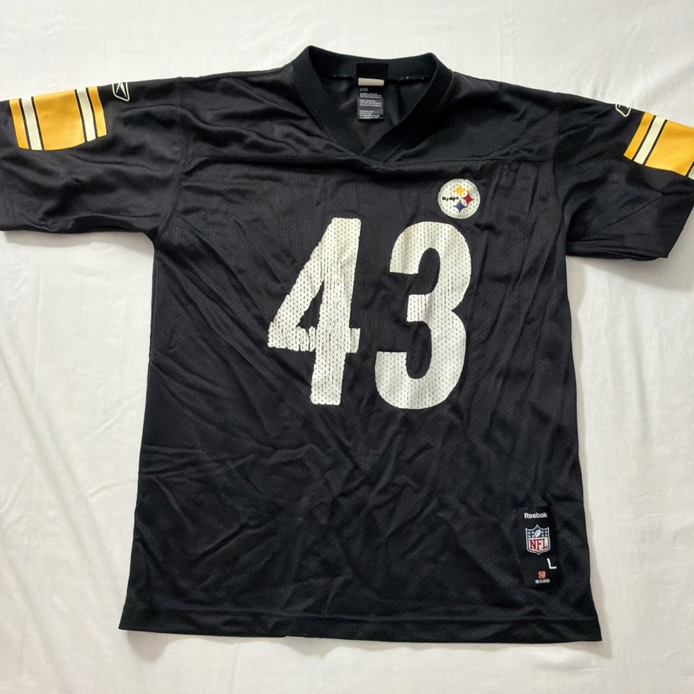 Pittsburgh Steelers #43 Troy Polamalu Jersey Youth Large 14-16 NFL Apparel Footb - Picture 8 of 16